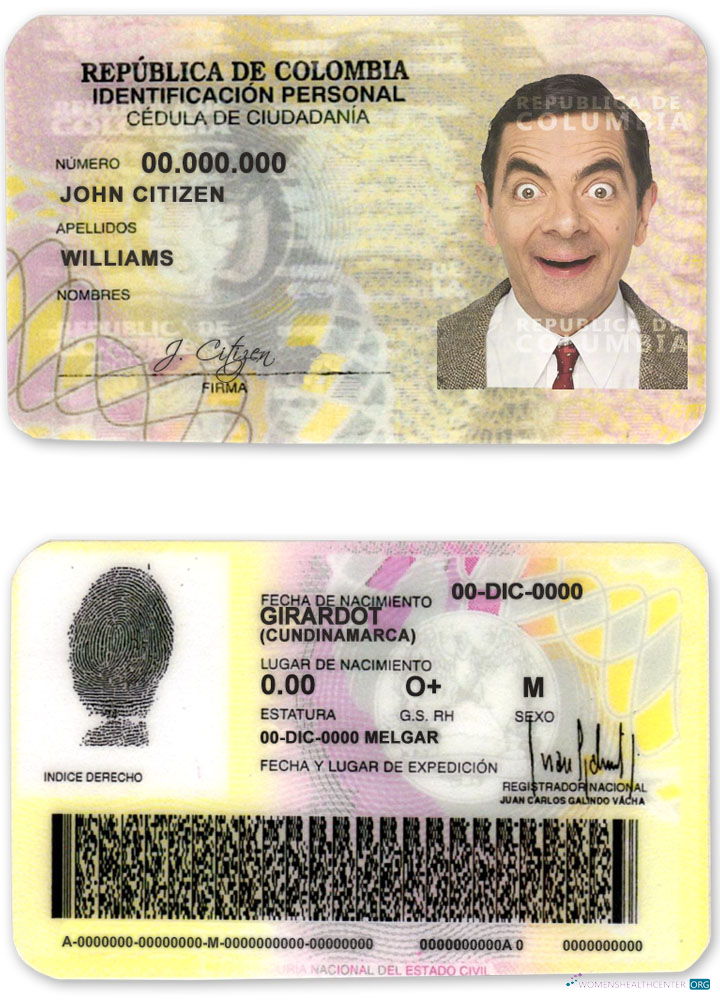 Download Colombia ID (2010 – 2020) Photoshop template